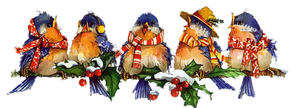bannière animée hiver avec oiseaux