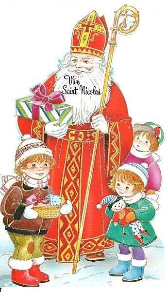 carte de saint nicolas avec enfants