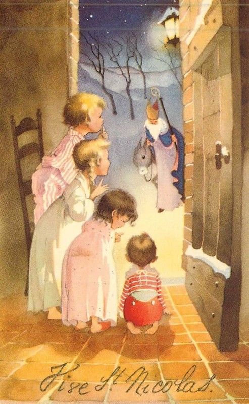 les enfants attendent la venue de saint nicolas